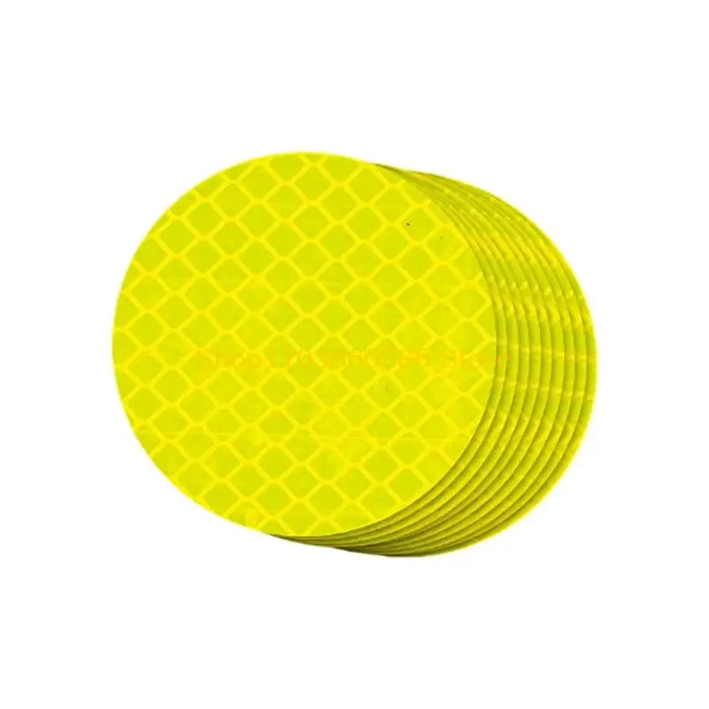 242A Reflective Sticker Set, Fluorescent Yellow Warning Markers, 10 Piece Decals for Helmet Shells and Vehicle Panels