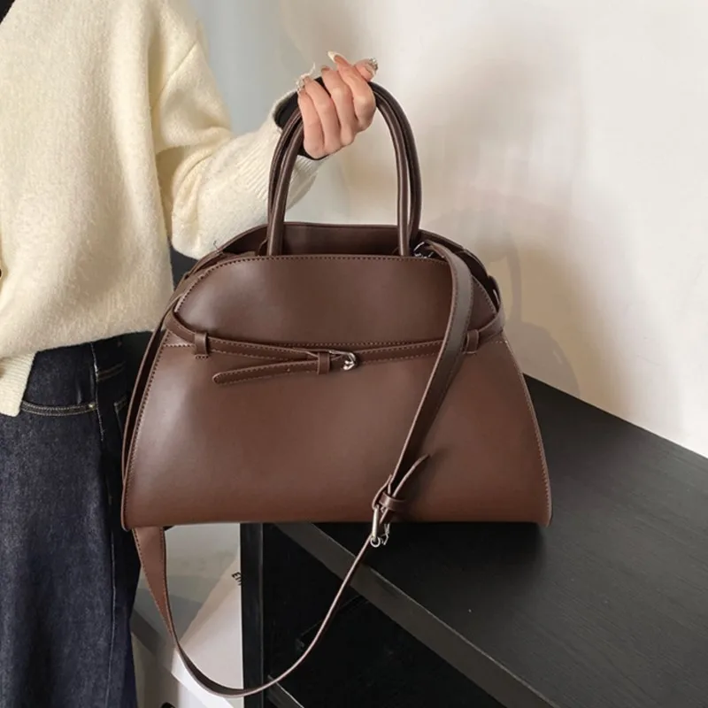 

Simple PU Leather Crossbody Bags Women 2025 New Winter Fashion Retro Large Capacity Shoulder Bag High-quality Korean Handbags