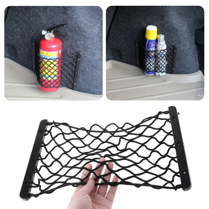 Auto Care 38x18cm Universal Car Trunk Luggage Storage Cargo Nylon Elastic Mesh Net Umbrella Drink Holder