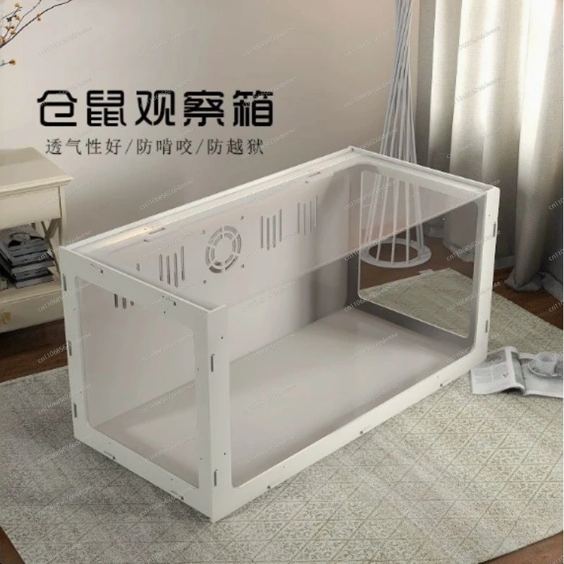 80cm Acrylic Small Animal Habitat – Transparent, Ventilated, for Hamsters, Chickens & Ornamental Birds