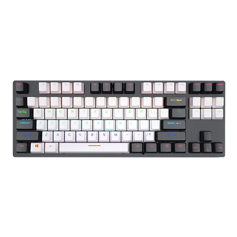 K550 Fashion Wired Gaming Mechanical Keyboard 87 Keys Green Axis Rgb Backlit Gaming Keyboard Office E-sports Punk Computer