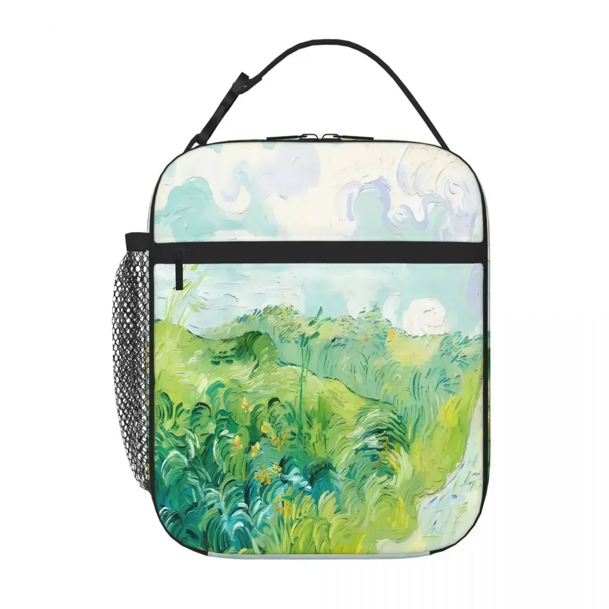 Bestselling Vincent Van Gogh Green Wheat Fields Toddler Style Lightweight Lunch Bag Lake Picnic Lunch Box Bag