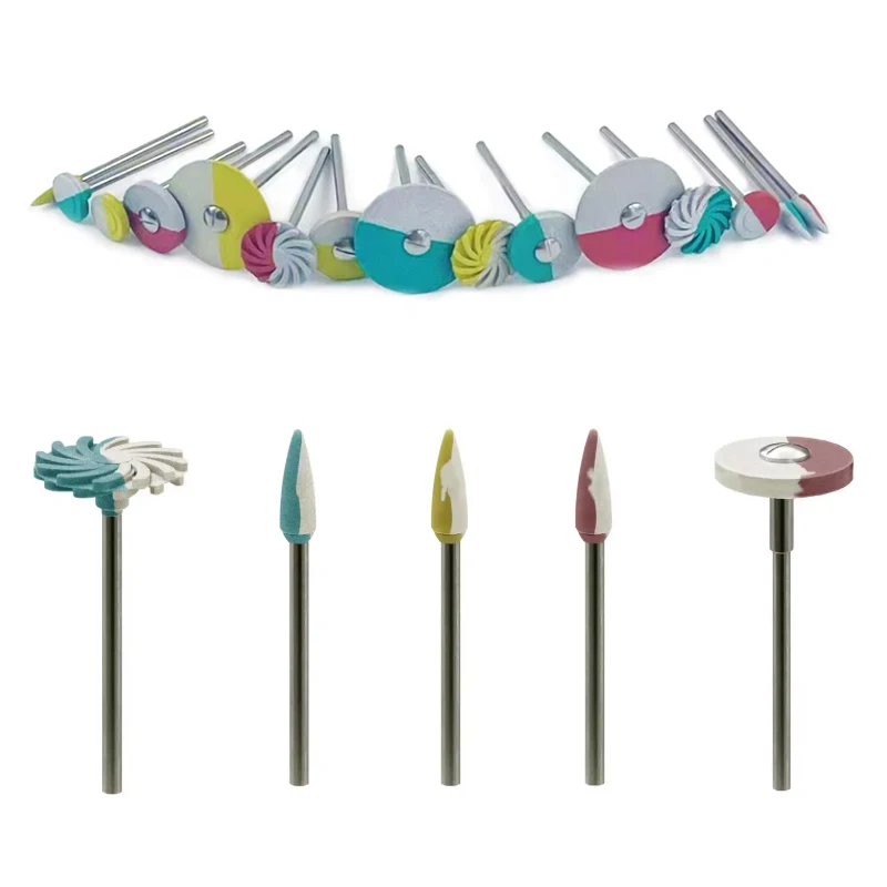 1 Stück Dental-Diamant-Polierscheibe mit 3 Körnungen, Gummi-Polierscheibe für Porzellan- und Zirkonoxid-Restaurationen, Zahnmedizin – Detail 3