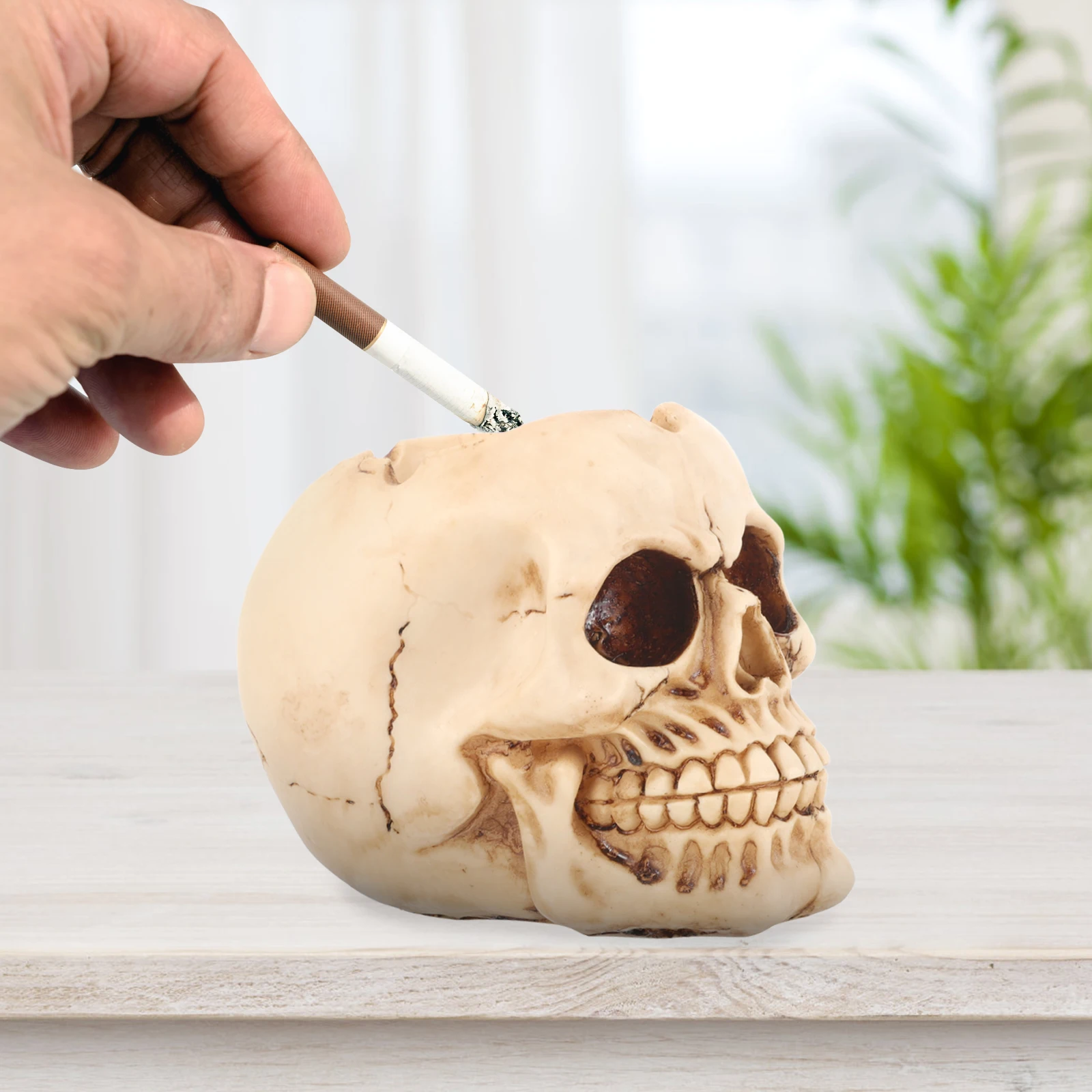 

Creative Skull Ashtray Resin Halloween Decoration Decorative Ashtray Home Party Gift Wear Resistant Large Capacity