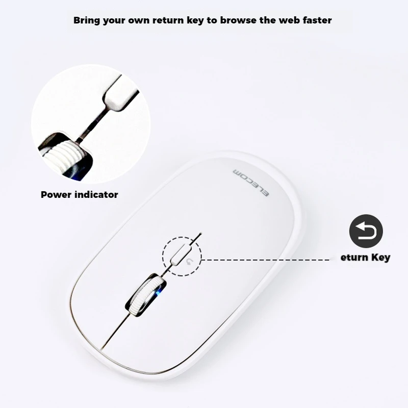 Imagem -03 - Elecom-mouse Bluetooth sem Fio Silencioso Bonito Pequeno Transporte Ipad Computador Laptop Escritório Vem com Bolsa de Couro 1600dpi