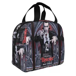 Horror Of Dracula 3 Insulated Lunch Bag Cooler Bag Lunch Container Horror of Dracula Tote Lunch Box Food Storage Bags Travel