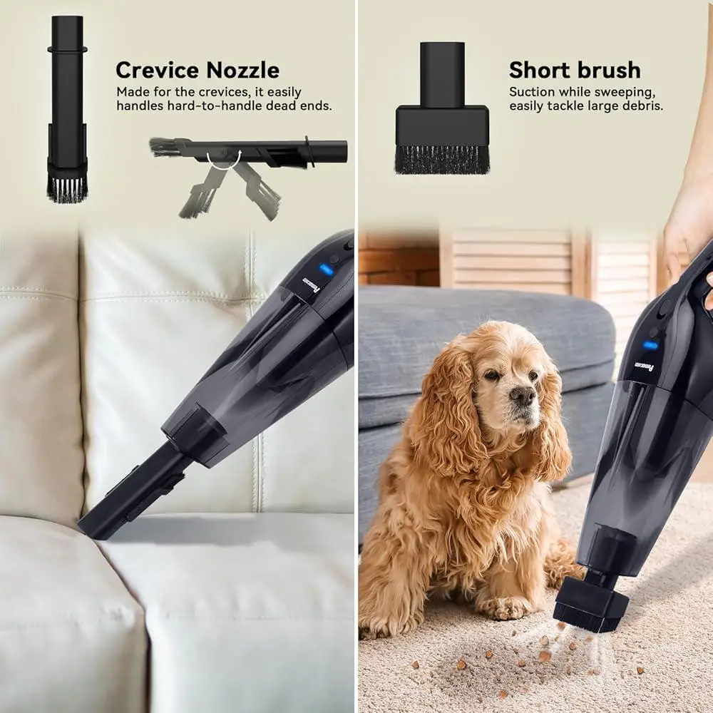 Беспроводной ручной пылесос 10000 Па, легкий HEPA-фильтр, 18 фунтов, светодиодный светильник, тихий, 800 мл, мусорная корзина, перезаряжаемая батарея, пыль