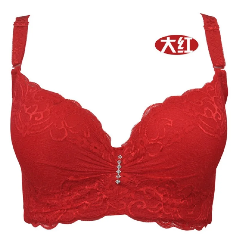 Sujetador fino Copa ajustable push up bra side gathering furu mm copa c grande e Copa mujeres ropa interior de talla grande