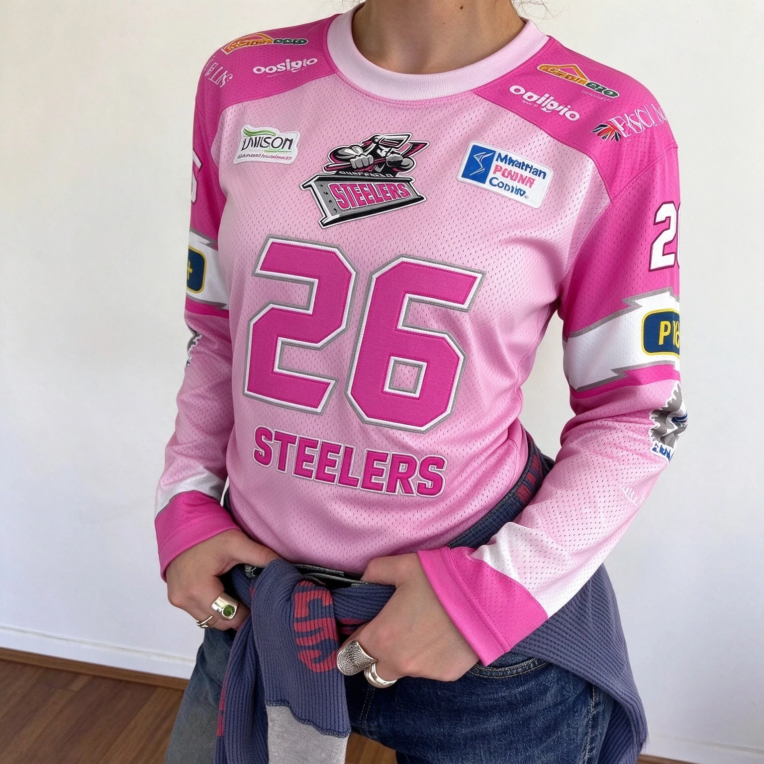 26/27 Replica CUPJersey- Sheffield Steelers Jersey,3D Printing Technology, Retro Fashion Casual Long Sleeved Tops