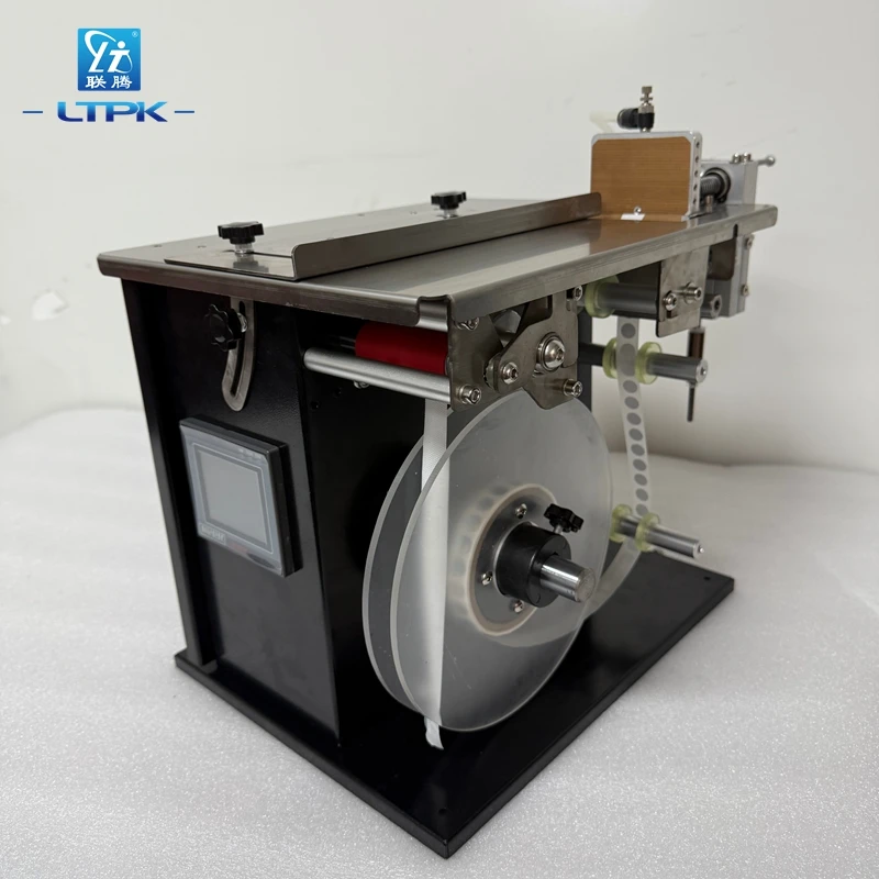 

LTPK High Precision Pneumatic Hand Held Desktop Flat Round Bottle Cap Labeling Machine Small Labeling Machine for Small Boxes
