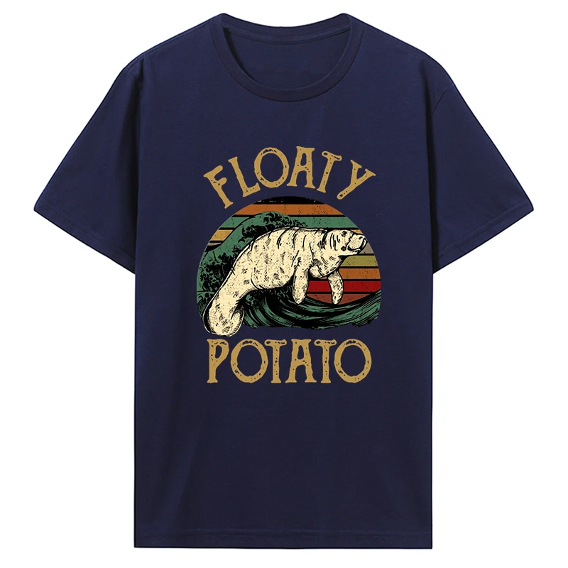 Floaty Potato Vintage Manatee Women t-shirt Tees Tops streetwear Men Funny T Shirt Fashion harajuku men clothing cotton