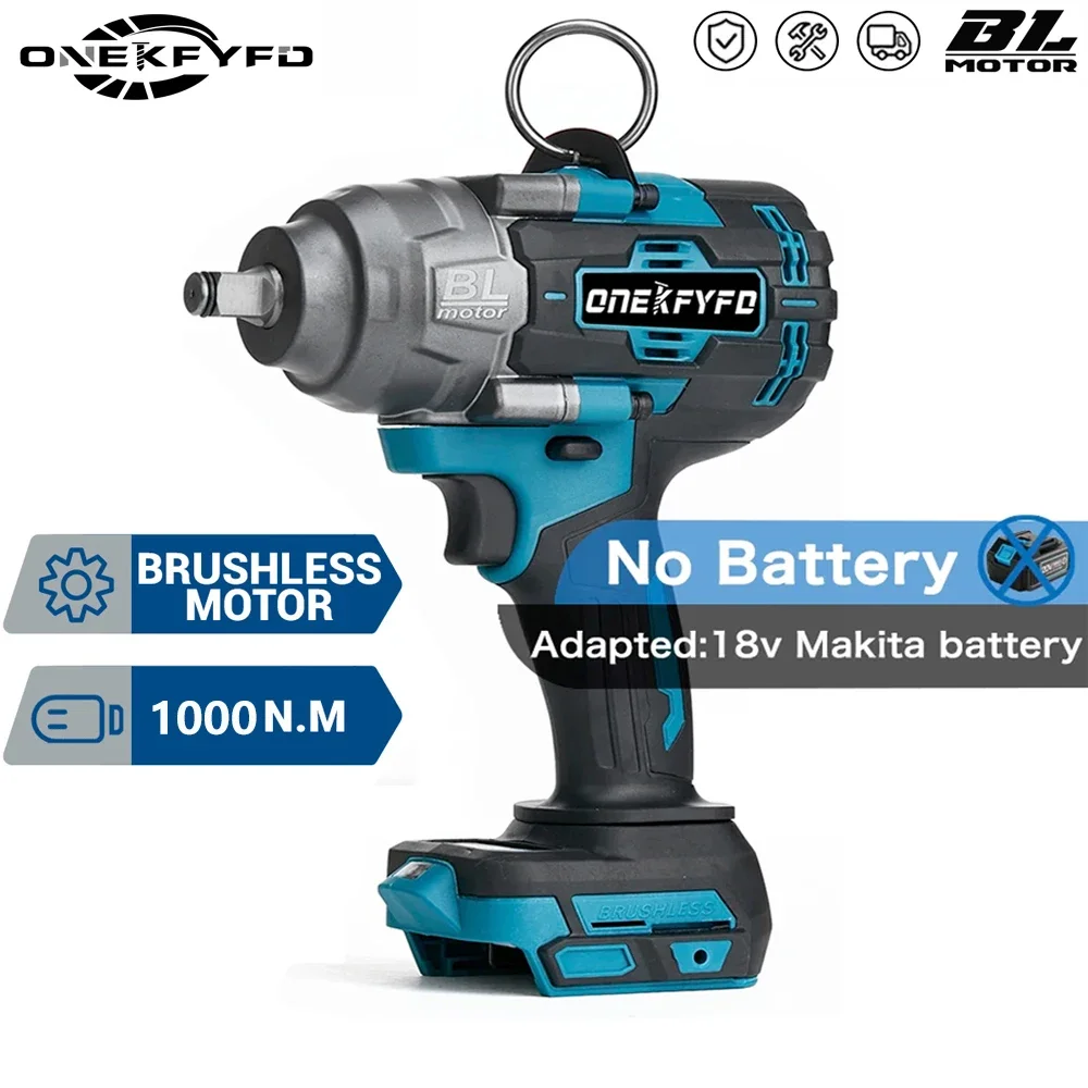 

1000 N.M Torque Brushless Electric Impact Wrench Drill For Trucks 1/2" Cordless Wrench Driver Tools Fit For Makita 18V Battery