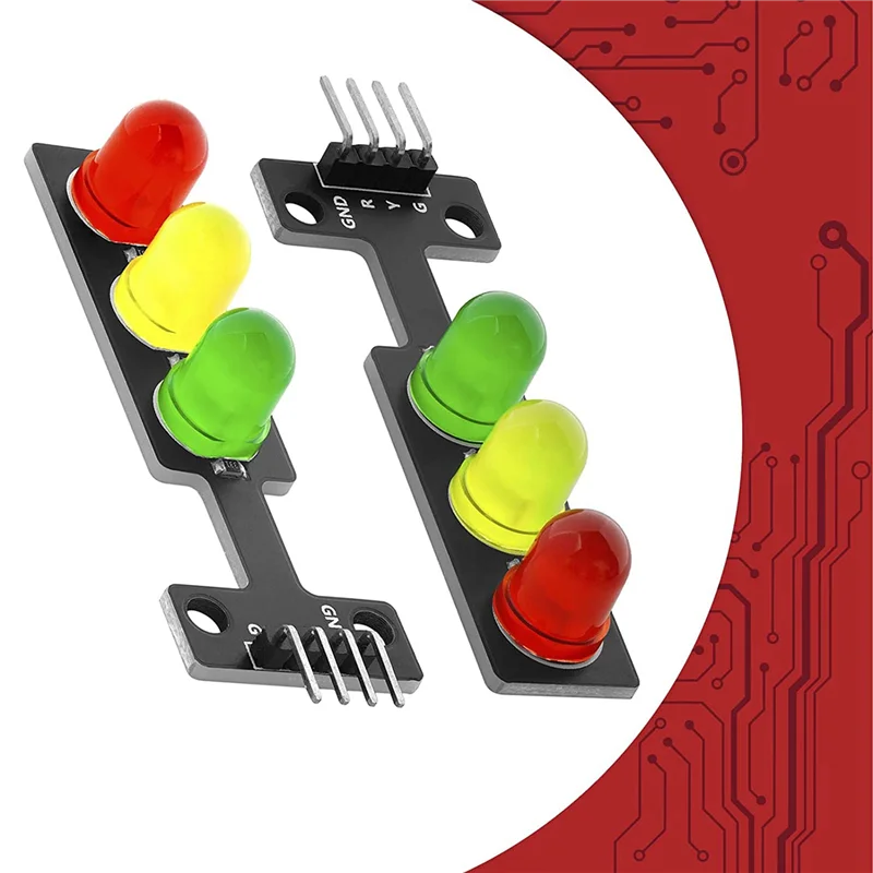 

ABZZ-10X светодиодный модуль светофора Creative DIY мини-светофор 3,3-5 В, совместимый с Arduino