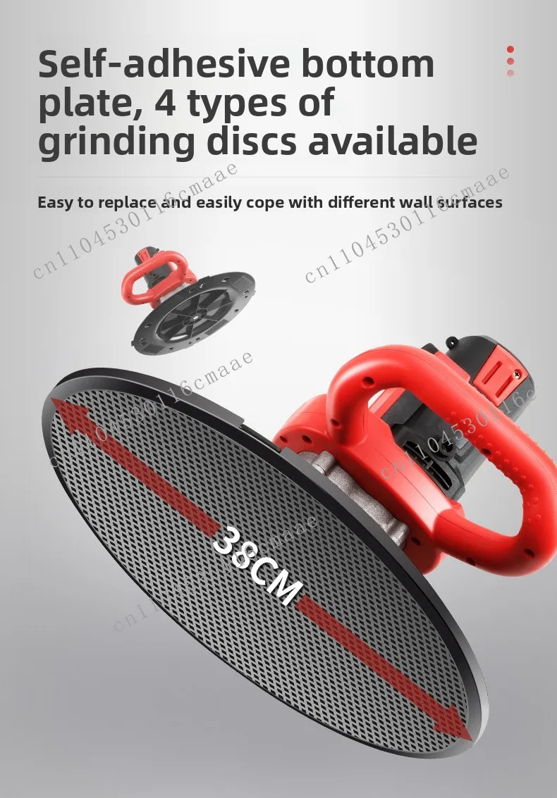 1880W Electric Wall Grinder for Professional Construction 380mm Wide Grinding Disc Handheld Cement Mortar Grinder 220V DIY