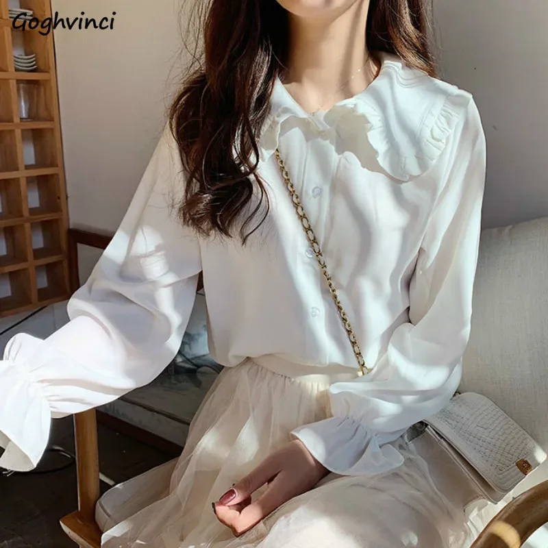 Shirts Women Solid Simple New Arrival Spring Korean Style Chic Trendy Casual Blouses Elegant Vintage Womens Streetwear All-match