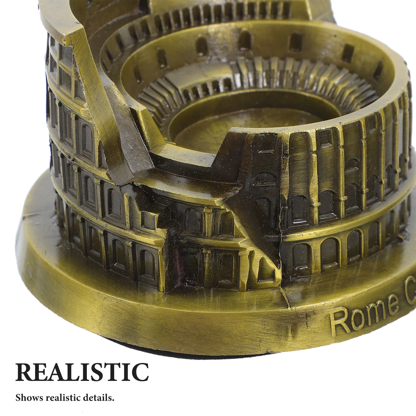 Estatua romana modelo Coliseo, escultura de escritorio, decoración de Roma antigua, edificio en miniatura, arquitectónico de aleación de Zinc