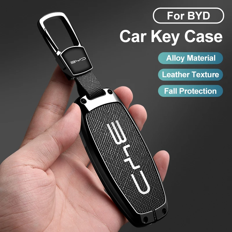 Новый чехол для автомобильного ключа из цинкового сплава и кожи, для BYD Atto 3, Han EV, Dolphin, Lied, Tang DM, Qin PLUS, Song Pro MAX, Yuan, защитный брелок для ключей