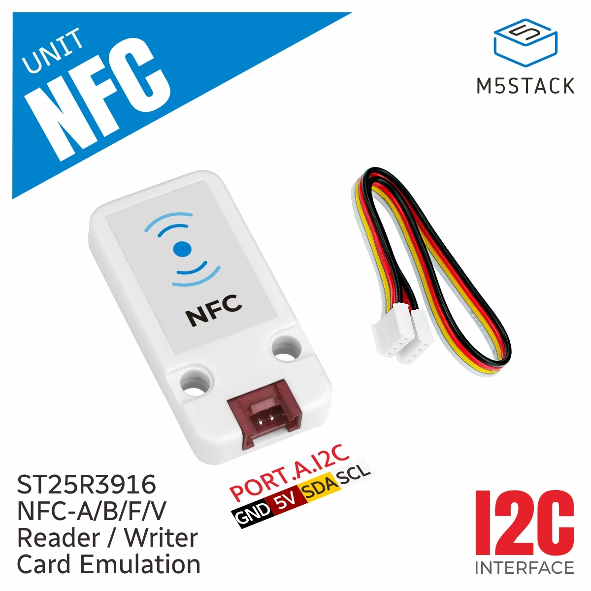 

Официальный универсальный NFC-модуль M5Stack (ST25R3916)
