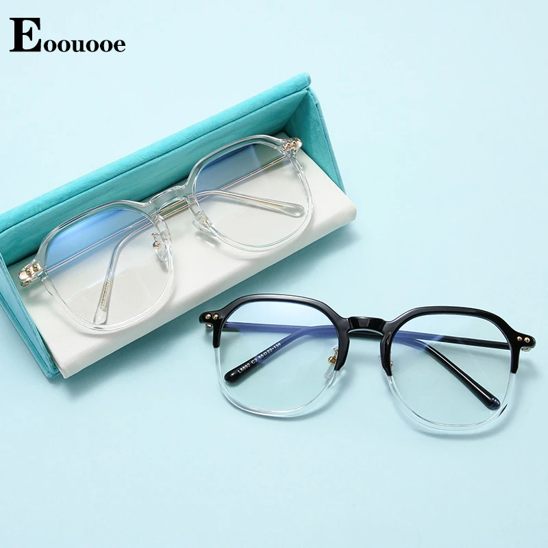 Internet Celebrity Fashion New Glasses Frame For Men Women Large Size Design TR90 Oculos Anti Blue Light Opticos Myopia