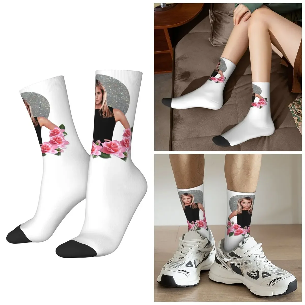 

All Seasons Buffy The Vampire Slayer Socks Harajuku Sport Middle Tube Socks Hip Hop Stockings Men Women Valentine's Day Gifts