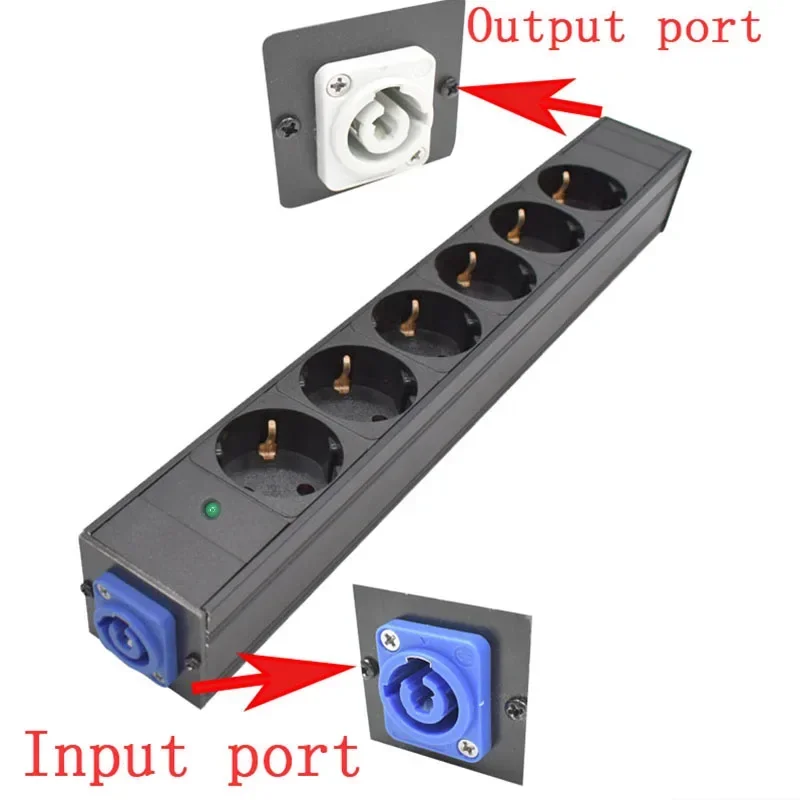 PDU Power Strips Schuko Powerlink box Power amplifier audio 3P Aviation in/out plug LED display1-11AC EU output SOCKET