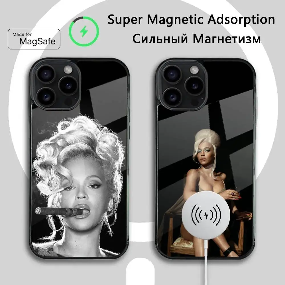 

Singer B-BeyonceS Phone Case For iPhone 16 15 14 13 12 11 Plus,Pro,Max Mini Magsafe Magnetic Wireless Charging
