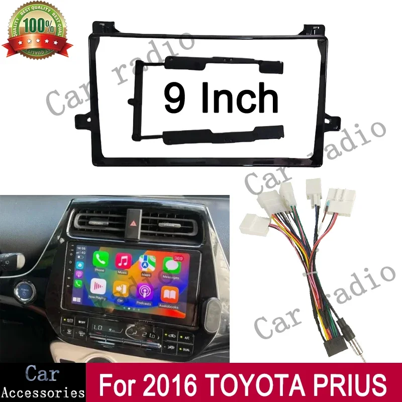 For 2016 TOYOTA PRIUS 9 Inch Car Radio Android Stereo Frame Player 2Din Head Unit Fascia Panel Dash Board Cover