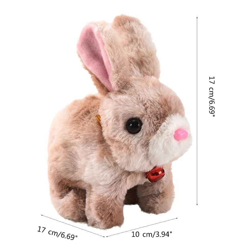 Squeaking Plush Rabbit Toy Stuffed Animal Musical Electric Walking Toy Gift