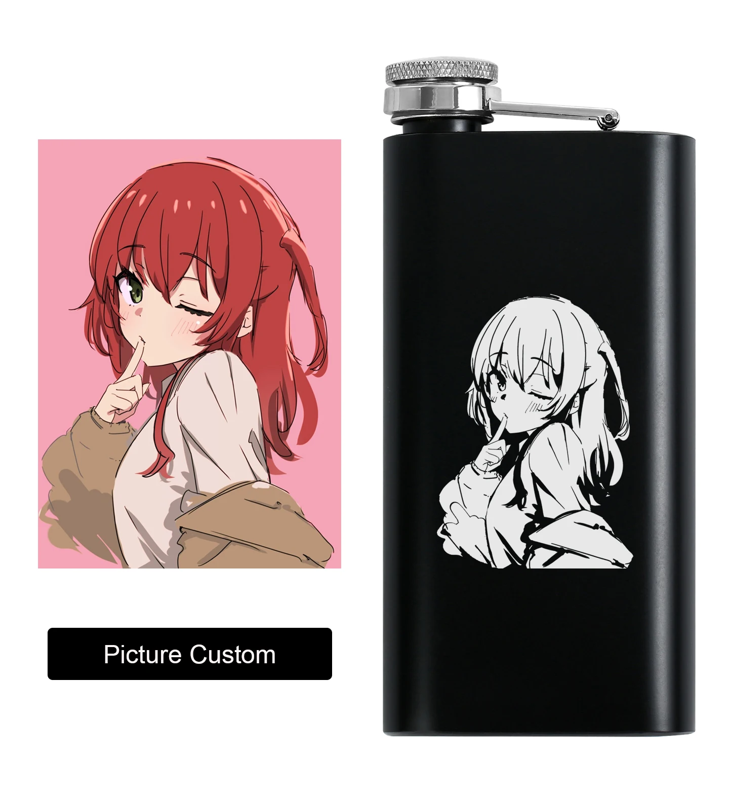 5oz 304 Edelstahl Rechteckige Mini-Hüftflasche Personalisiert mit Foto und Unterschrift Lasergraviert Tragbares Geschenk für Männer – Detail 7