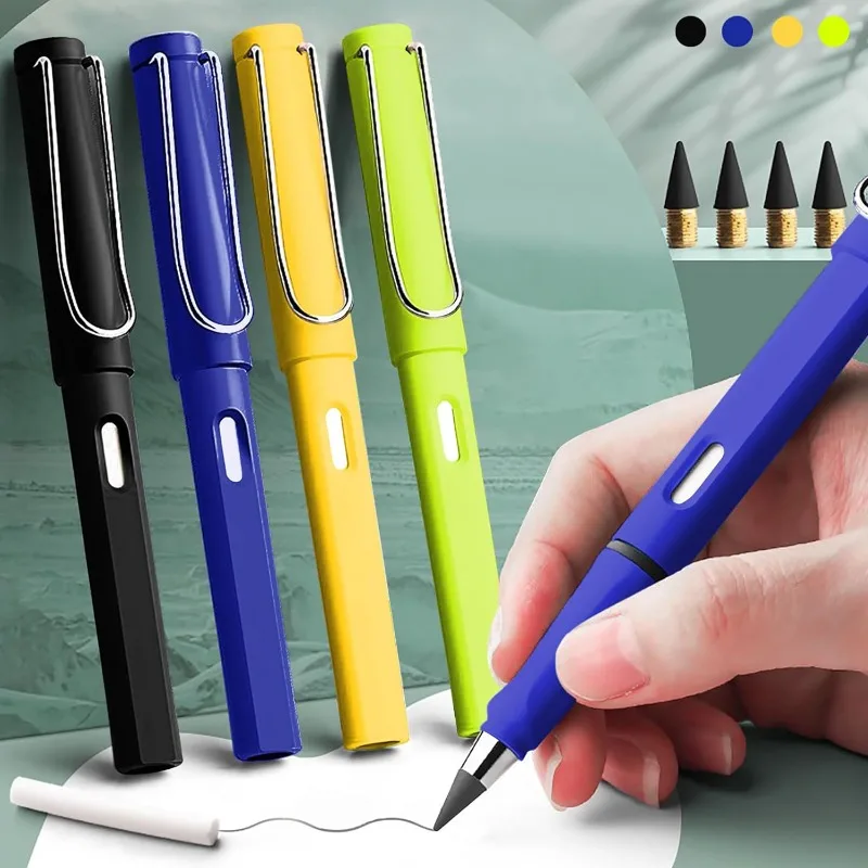 Inkless Pen Pastel Eternal Pencils Pen Tips Reusable Everlasting Writing Pencil for Writing Drawing