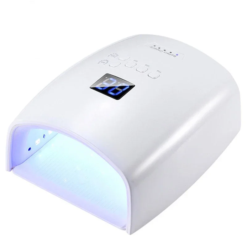 White Wireless Rechargeable Nail Lamp With LED UV Light Professional Press on Nail Curing Lamp 66w Nail Polish Gel Dryer Machine