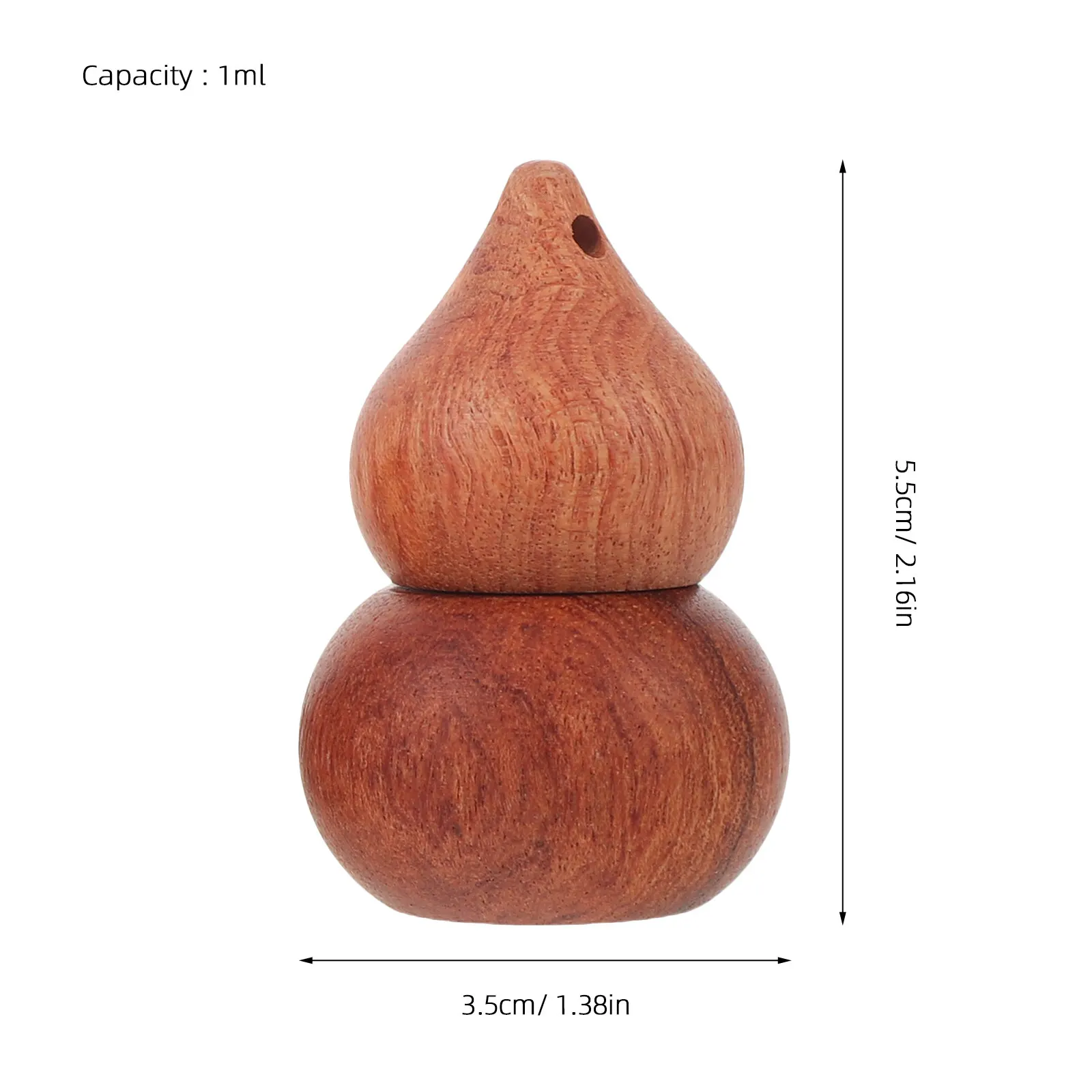3Pcs Wooden Hanging Car Air Freshener Empty Diffuser Bottle Gourd Shaped Essential Oil Roller Bottle Portable Aromatherapy