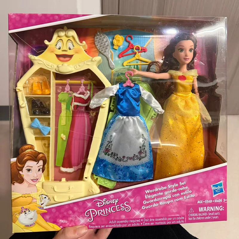 Disney Princess Collection Belle's Wardrobe Style Set Fashion Dress Up Dolls Girls Play House Toys Birthday Gifts for Girls