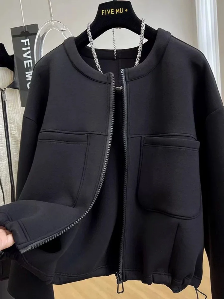 

Plus Size plus Size Women's Casual round Ne ort Workwear Jaet Loose Meat Concealing Autumn Winter Top European Sle plus Size