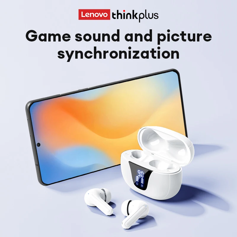 Auricular Bluetooth inalámbrico Lenovo XT58 360 °   Auriculares deportivos con reducción de ruido y pantalla LED con sonido estéreo, para música, 2025