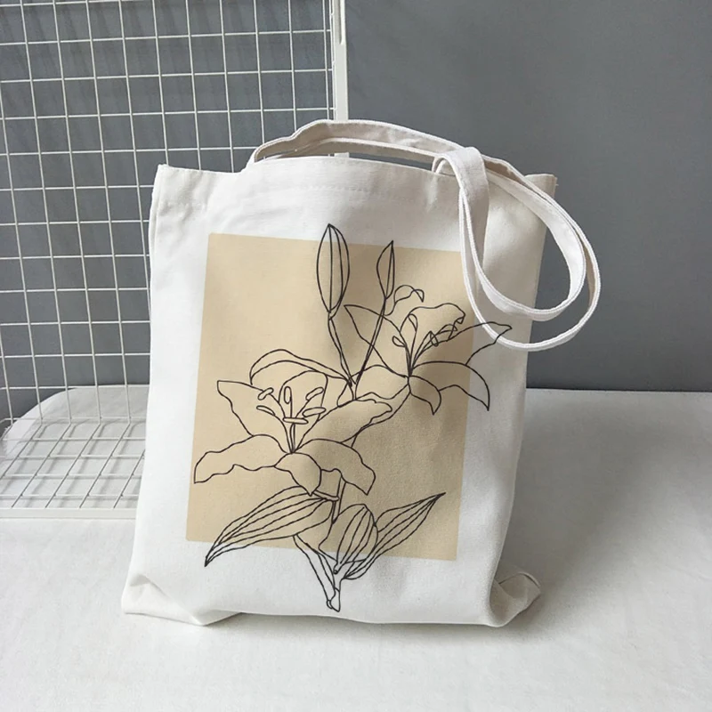 Ulzzang Ins – sac à épaule grande capacité pour femmes, sac d'école décontracté, mode Harajuku, sac à épaule en toile d'art abstrait