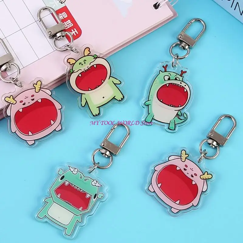 Festival Cartoon Dragon Keychains Decors User friendly Acrylic Materials Portable Gift For Students Office Worker A2BB