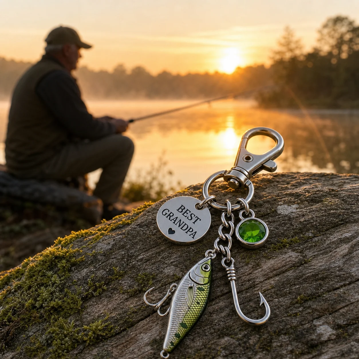 1pc Fishing Keychain High-Strength Alloy Material for Outdoor Gifts Durable Fish Hook Design Accessory