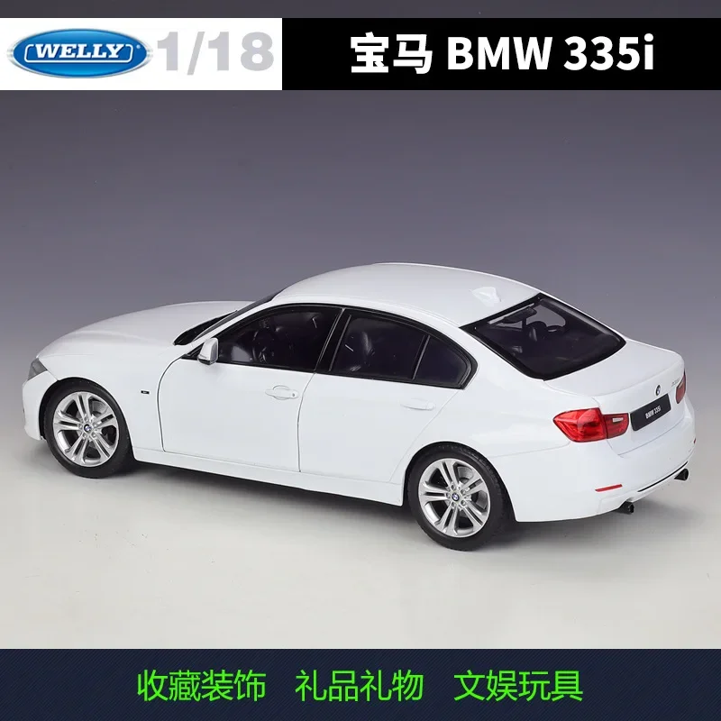 Welly Diecast 1:18 Scale Model Car High Simulator BMW 335i Classic Sports Car Metal Alloy Toy Car Gift Collection