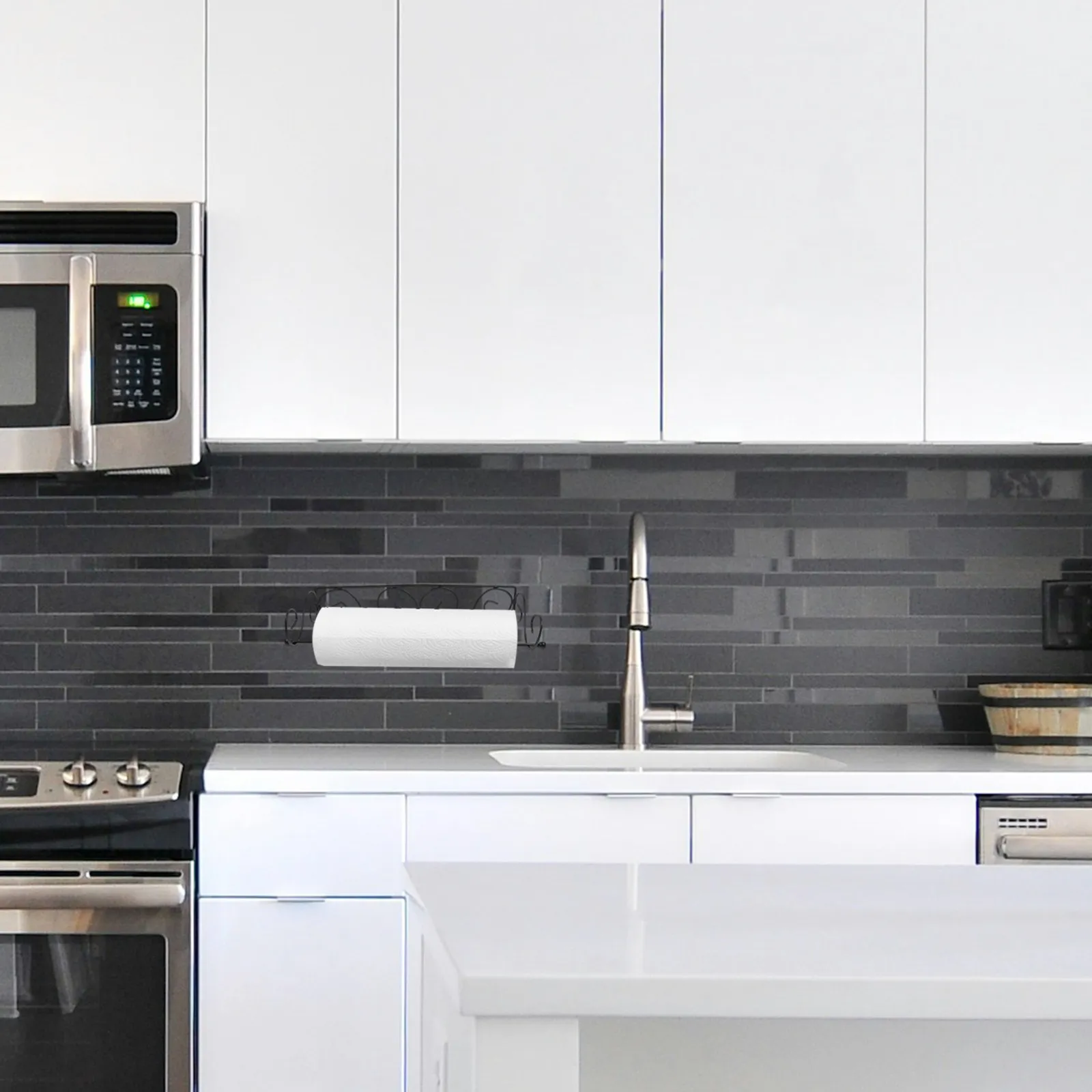 

Wall Mounted Roll Paper Holder for Bathroom and Kitchen Rustic Metal Tissue Rack Storage Shelf Modern Industrial Style