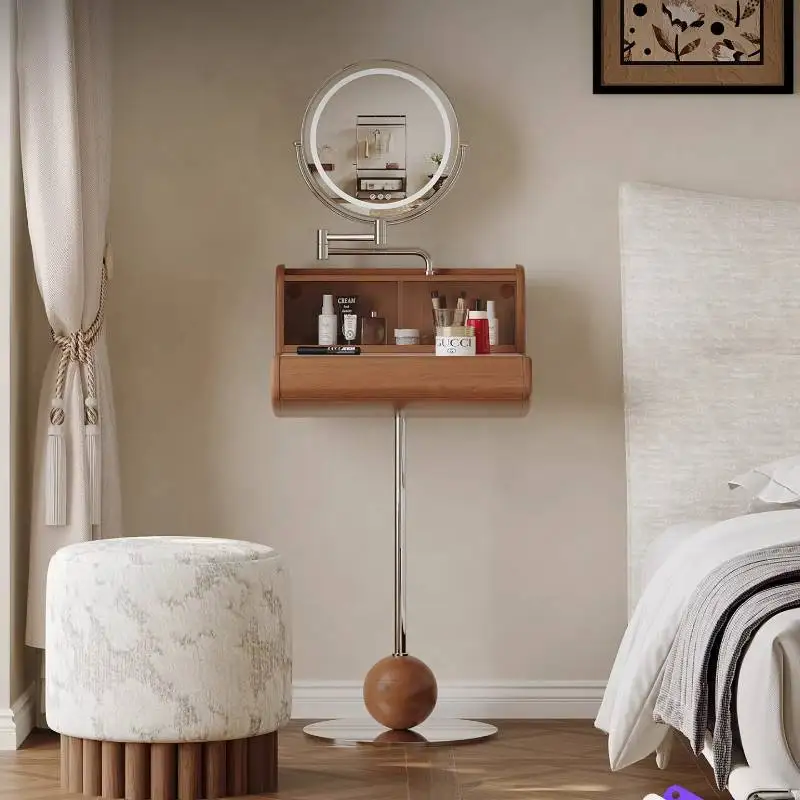

Stool Mirror Vanity Desk Vintage Makeup Wood Girls Modern Organizer Vanity Desk Dressing Mirror Schminktisch Furniture For Home