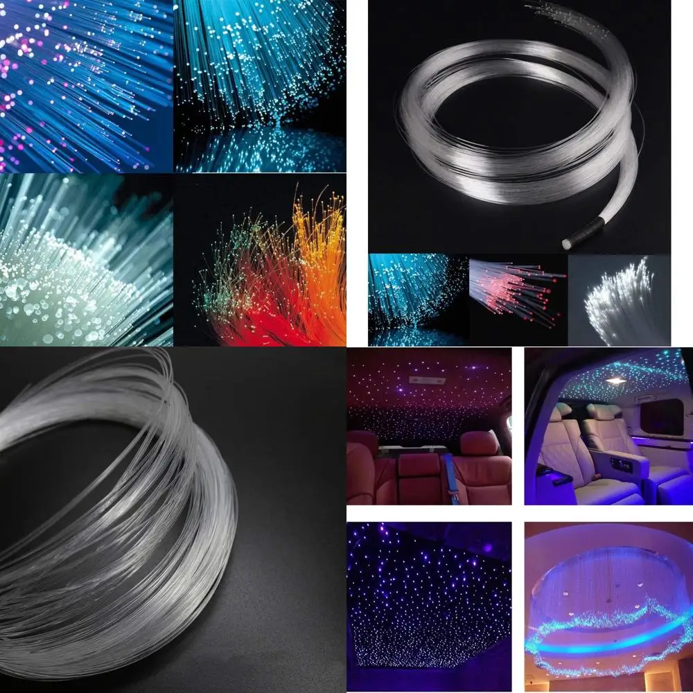 

PMMA 50 шт. 0,03 дюйма 6,5 футов пластиковые оптоволоконные светильники кабельные нити 0,75 мм 2 метра торцевые светящиеся волоконные нити в рулоне для потолка звездного неба