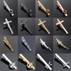 Classic men's and women's tie clips, high-quality metal saxophone anchor rose clip suit shirt accessories jewelry wholesale