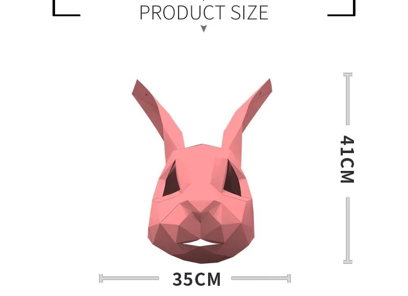 3D Paper Mold Rabbit Head Mask Headgear Model Halloween Cosplay Props Women Men Party Dress Up DIY Craft Masks