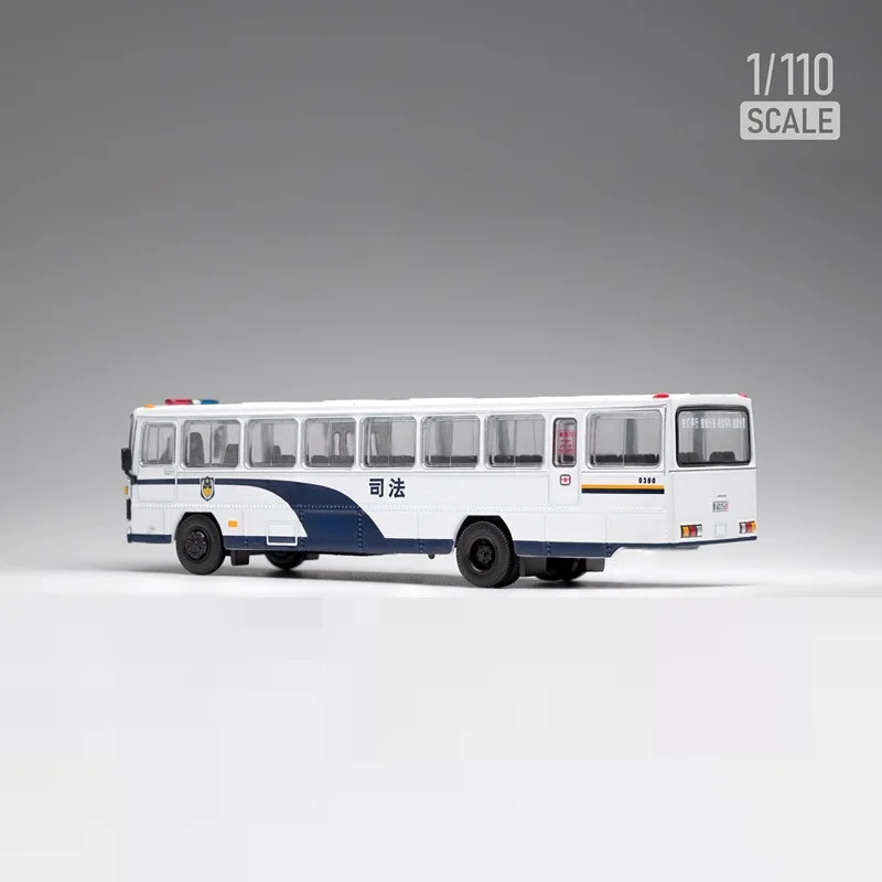 Fanx 1:110 Judi-cial Bus Blue&White NO.1 Alloy Simulation Model Car