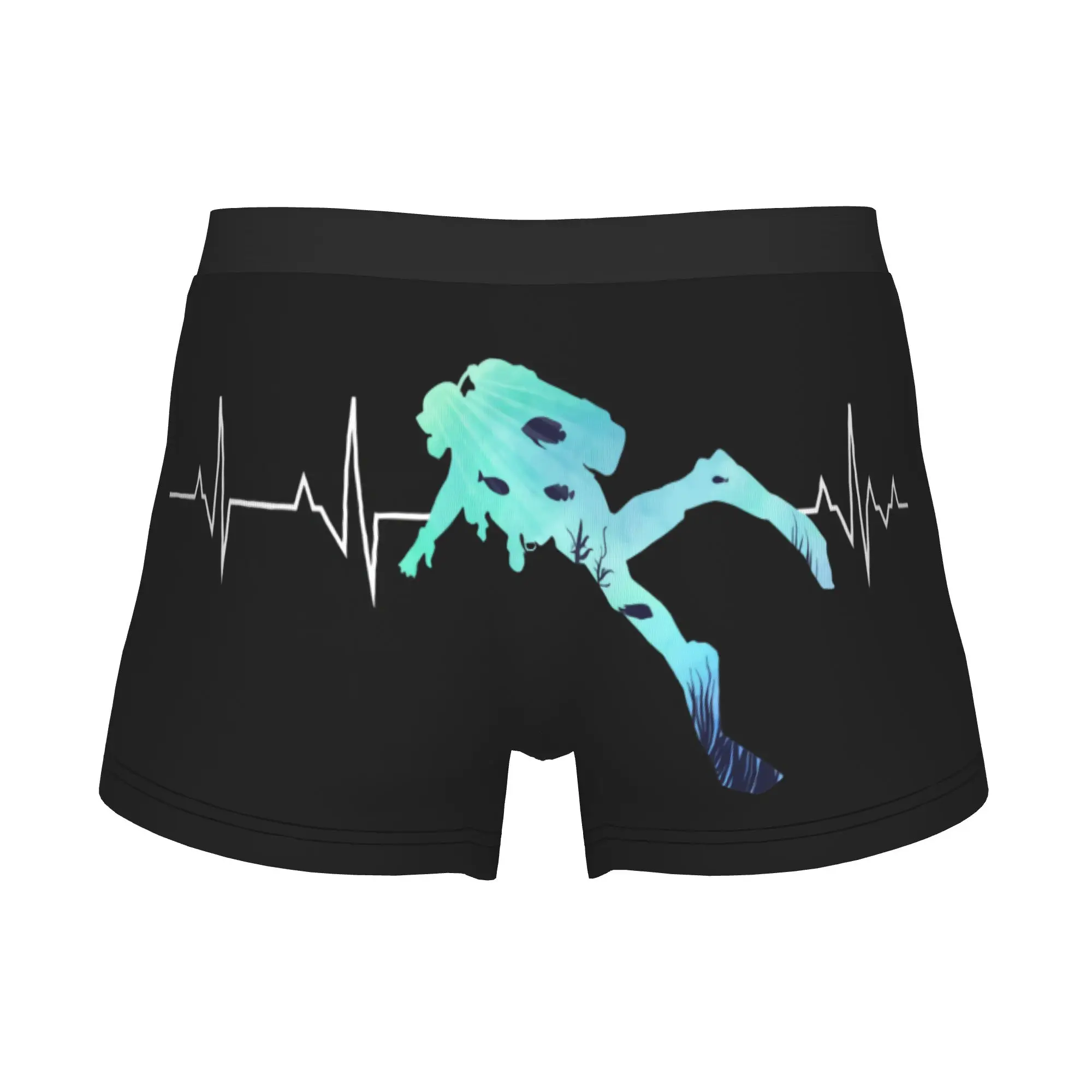 Scuba Diving Heartbeat Boxers Shorts Men Dive Diver Briefs Underwear Cool Underpants