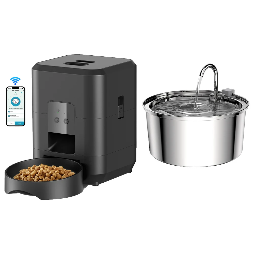 Automatic Cat Feeder 3.5L Dog Dry Food Dispenser Bowl 2L Pet Dogs Water Fountain Drinking Feeding For Pet Smart Tuya WIFI Feeder