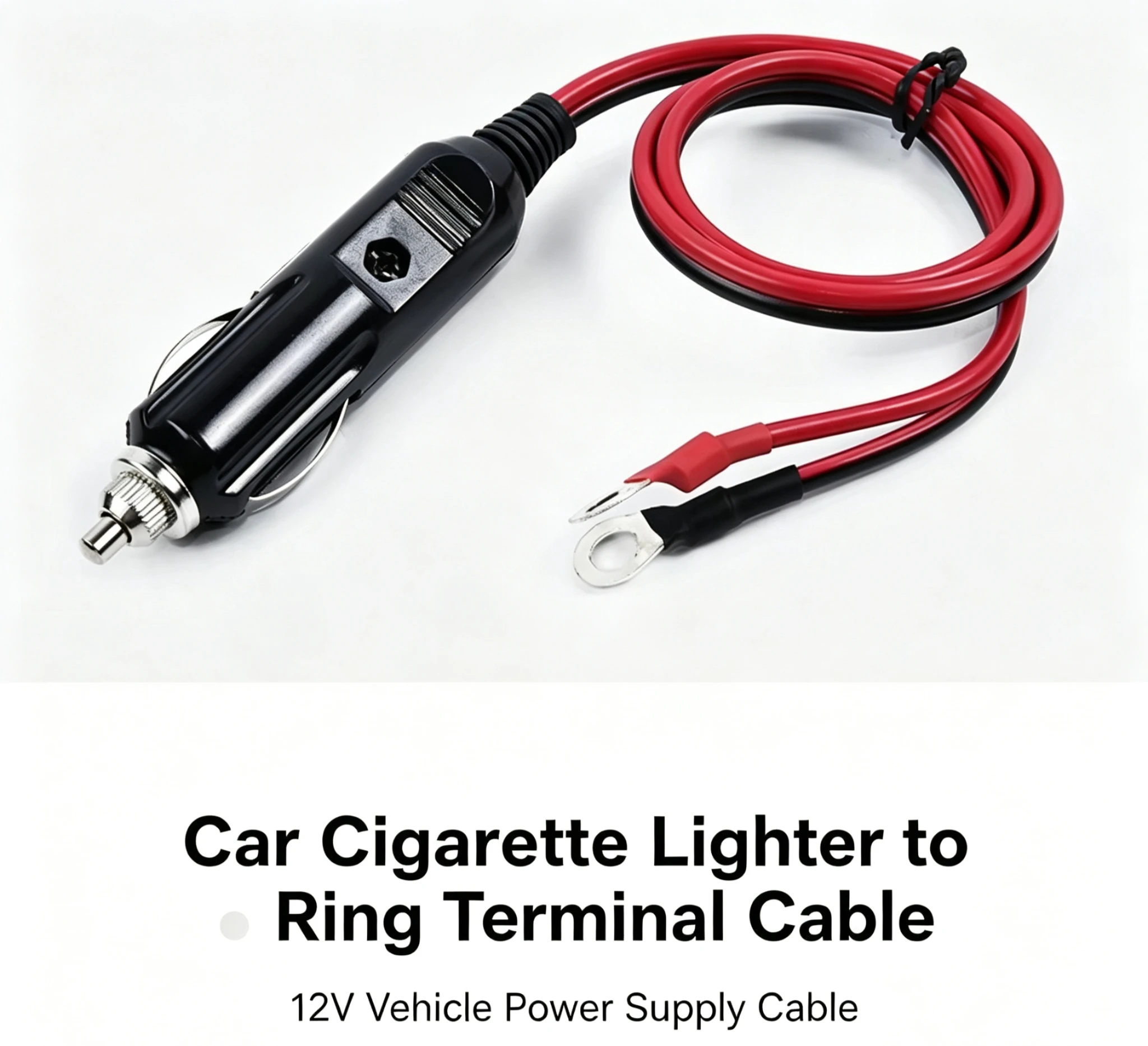 12V/24V Cigarette Lighter Male Adapter Cord - Heavy Duty Copper Wire for Inverter/Air Pump/Electric Cup