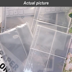 10Pcs A5 6 Ring Clear Binder Refill 1 2 4 Pockets Sleeves Toploader Photocard Notebook Diary Photo Album Drawing Notepad