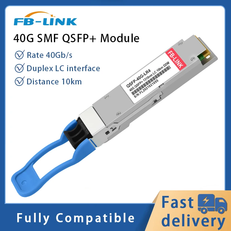 40G LR4 10km QSFP+ 1310nm Duplex LC SMF Transceiver Module Fiber optic for Cisco juniper Mellanox Mikrotik For Ethernet switch